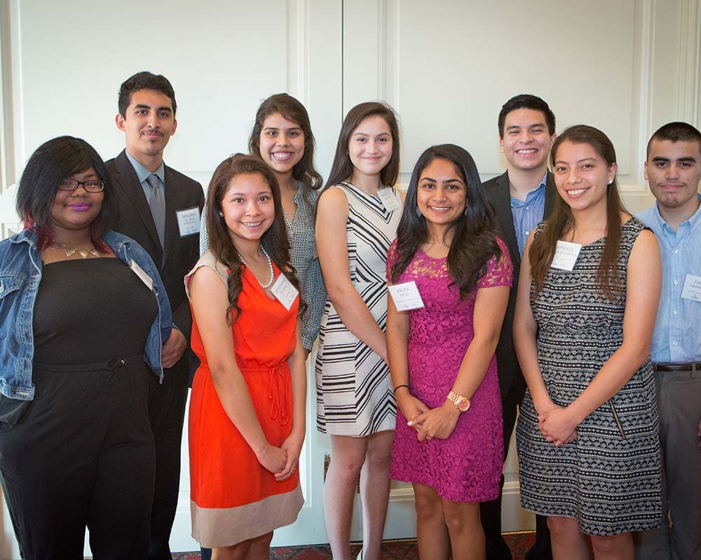 scholarship winners standing