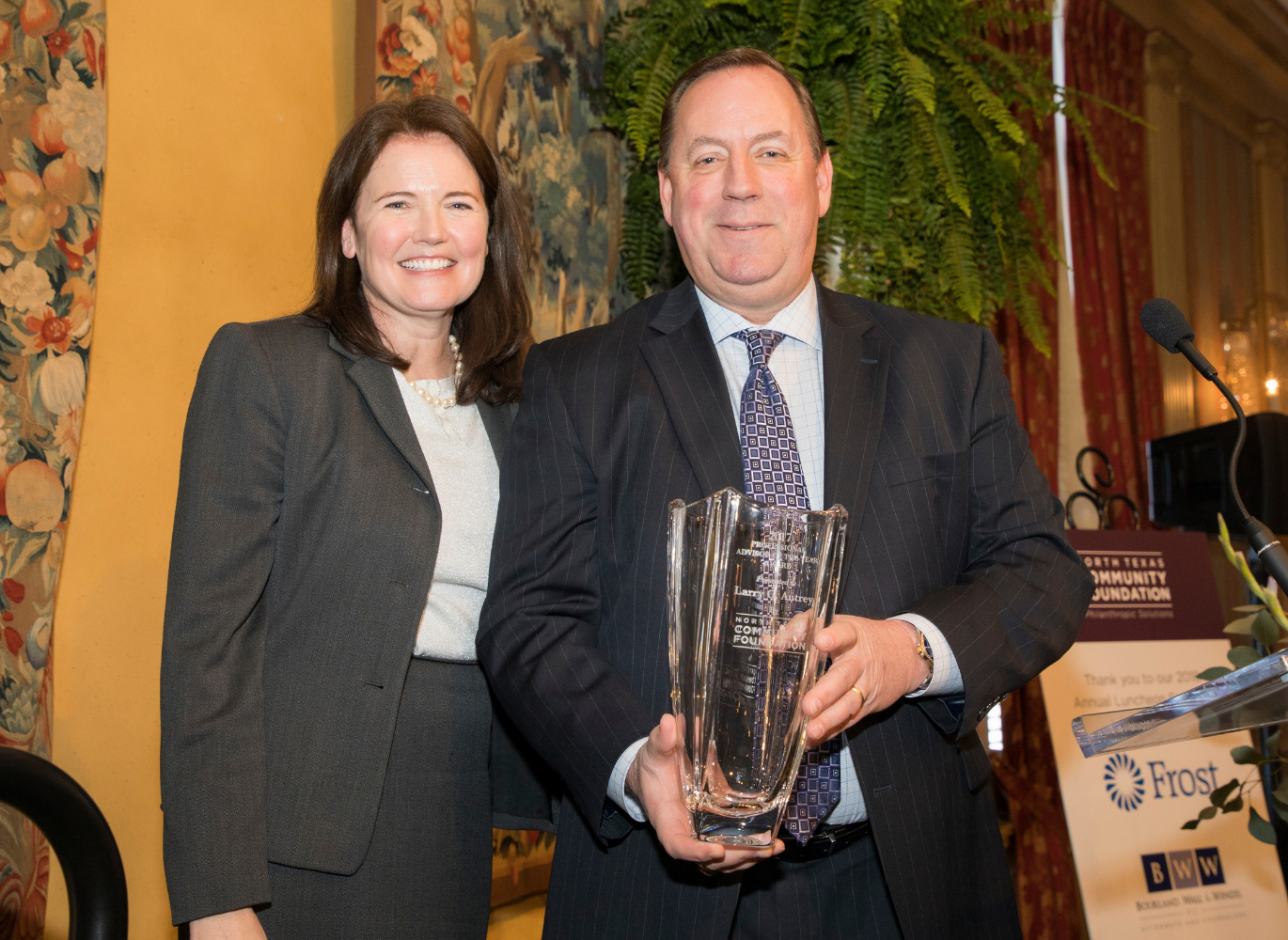 NTCF CEO Rose Bradshaw posing with the 2017 Advisor of the Year