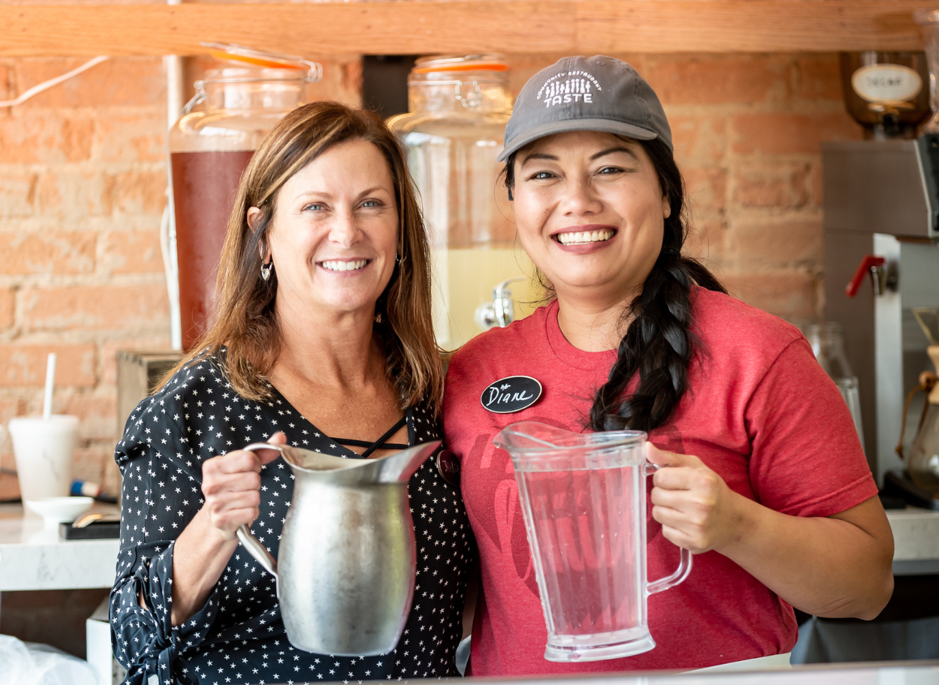 Photo of two females in a restaurant